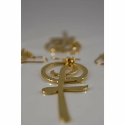 QLT 18 KT Gold Plated Royal Awareness Medium 1.5 inch Earrings