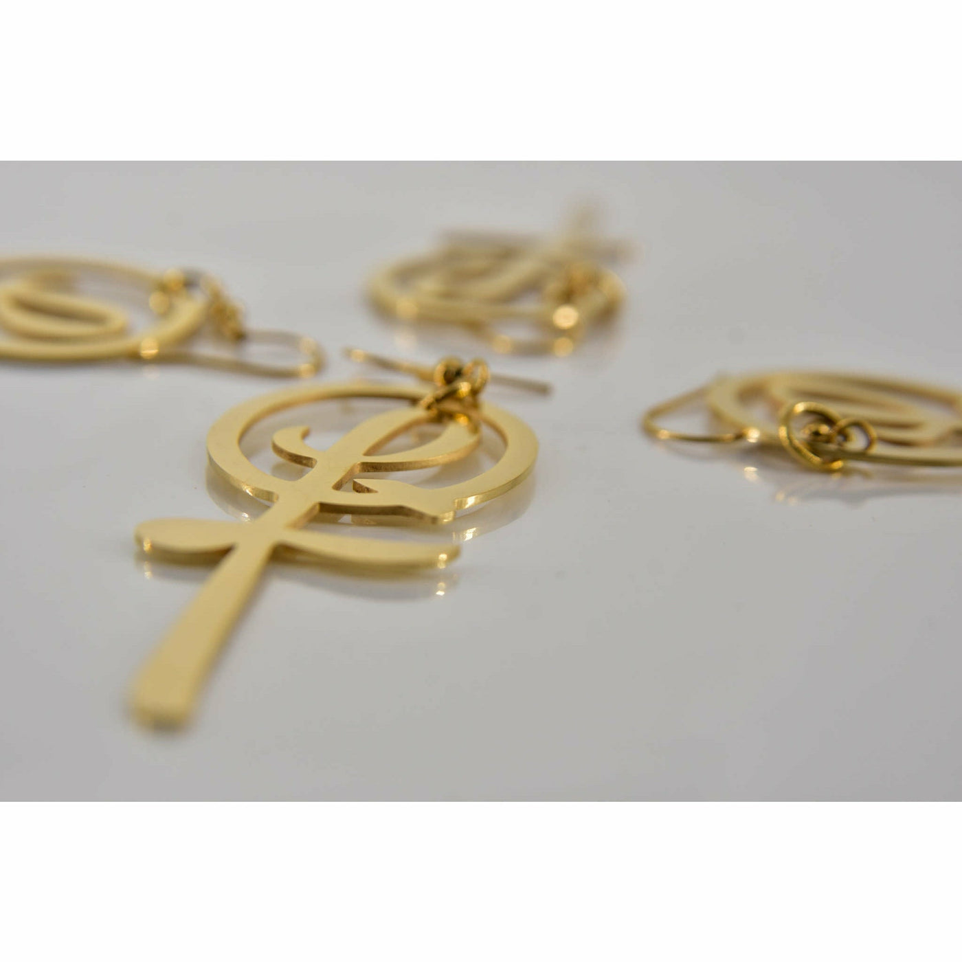 QLT 18 KT Gold Plated Royal Awareness Medium 1.5 inch Earrings