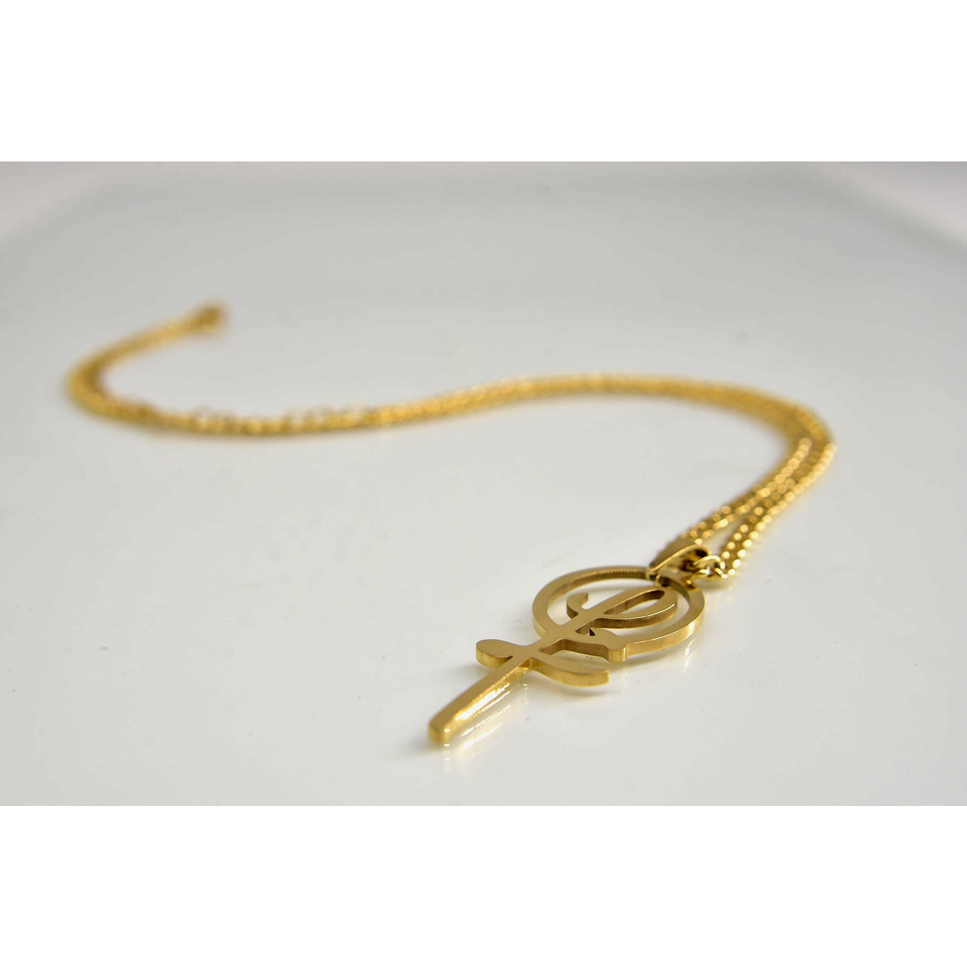 QLT 18 kt Gold Plated Stainless Steel Royal Awareness Necklace