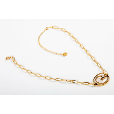 Circle Of Hope Link  Necklace 18 KT Gold Filled Stainless Steel