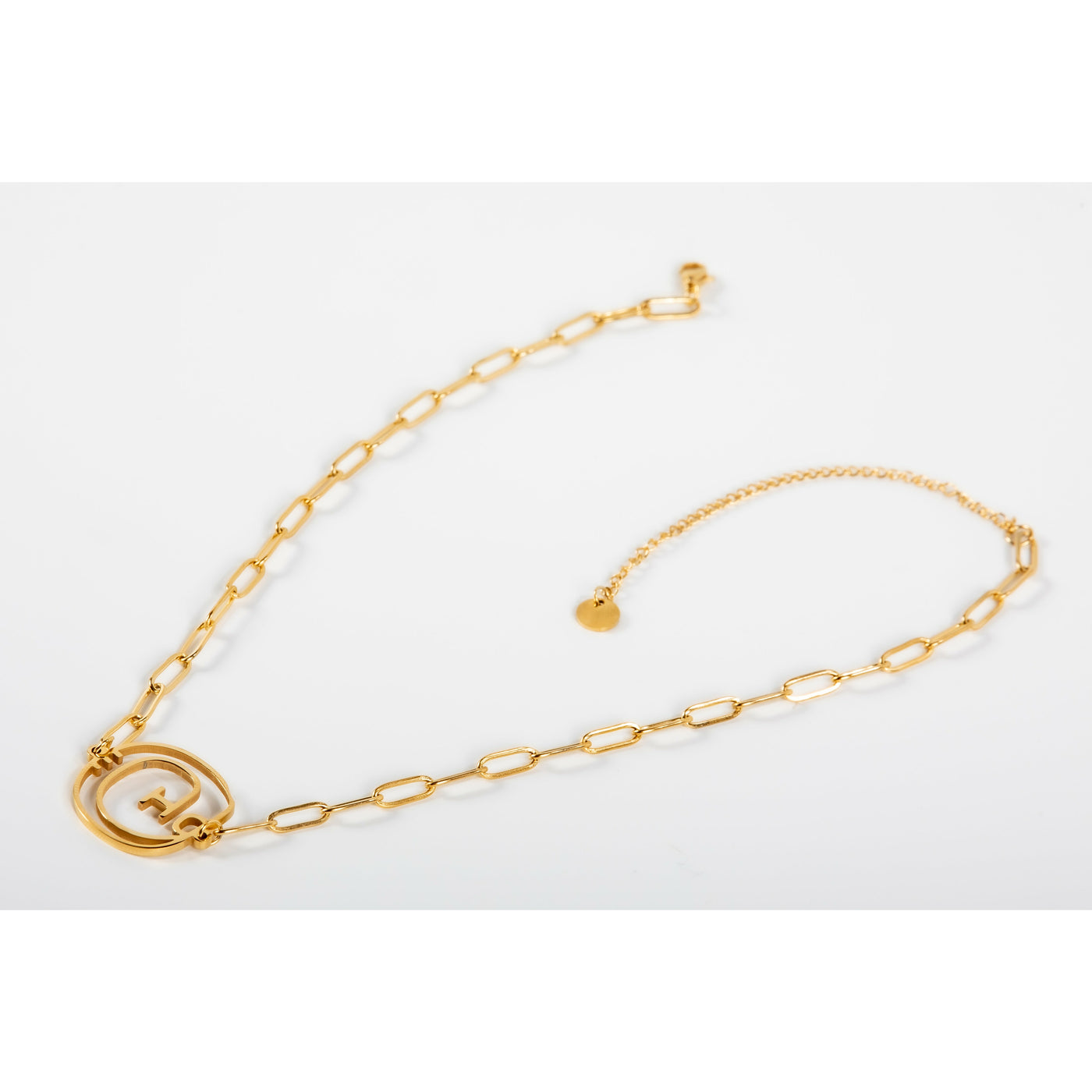 Circle Of Hope Link  Necklace 18 KT Gold Filled Stainless Steel