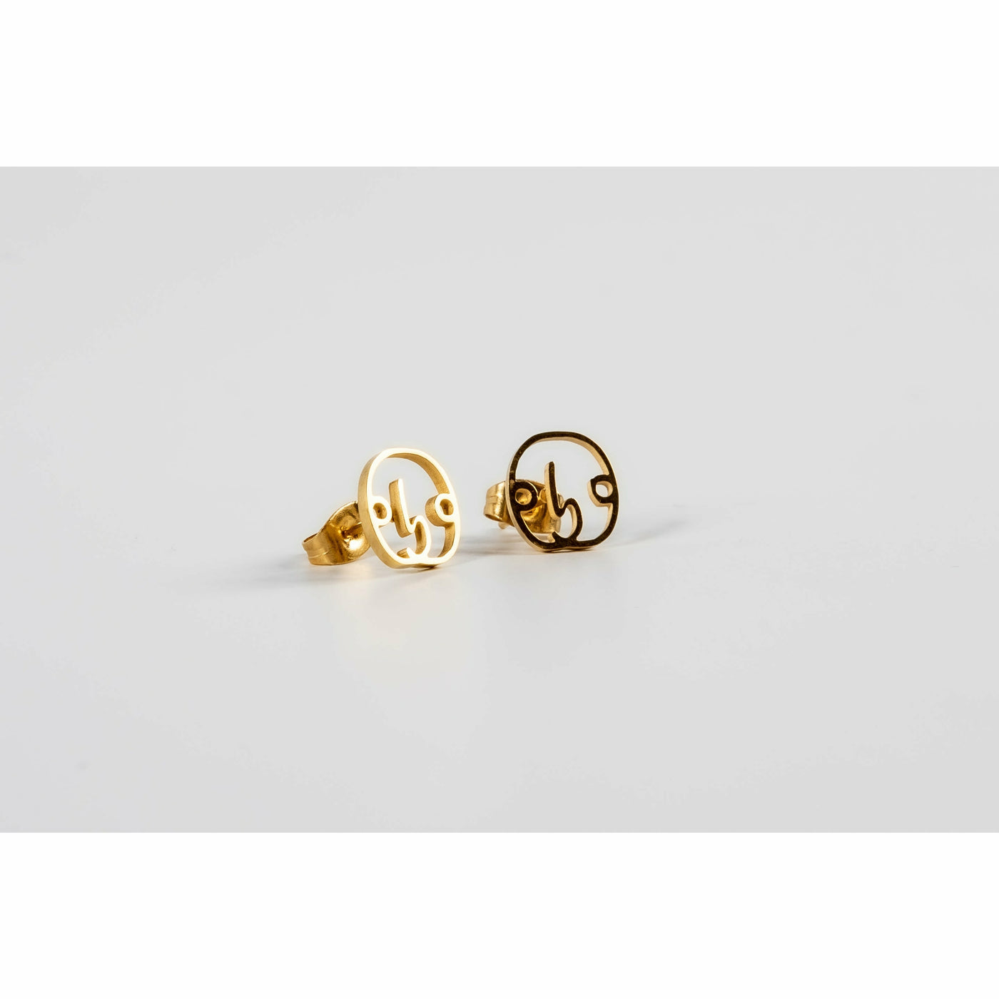 Face Of Hope Earrings 18 KT Gold Plated Stainless Steel