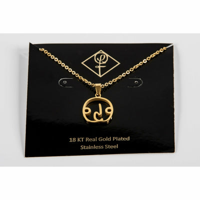 Face Of Hope Necklaces 18 KT Gold Plated Stainless Steel