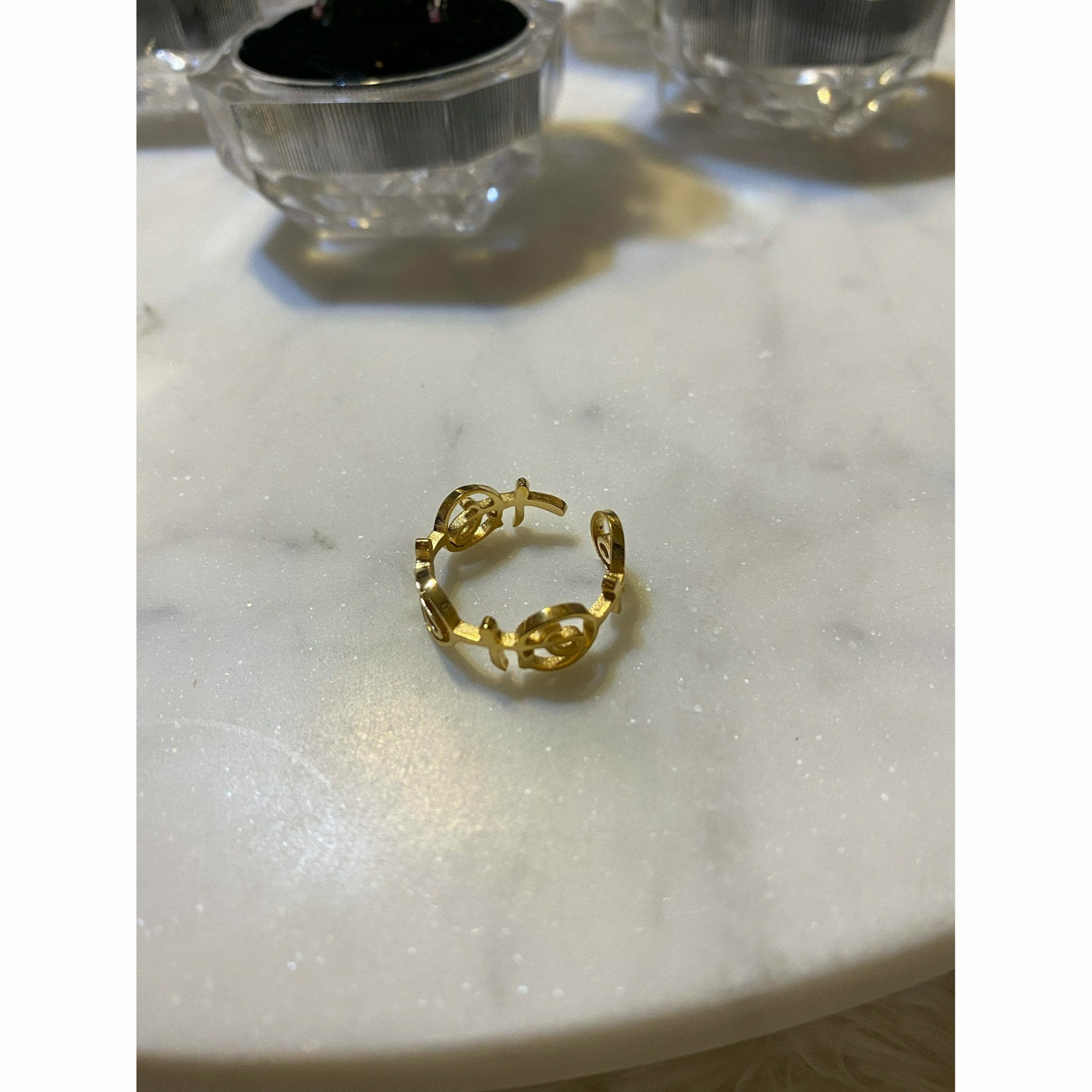 QLT  18 KT Gold Plated Royal Awareness Rings