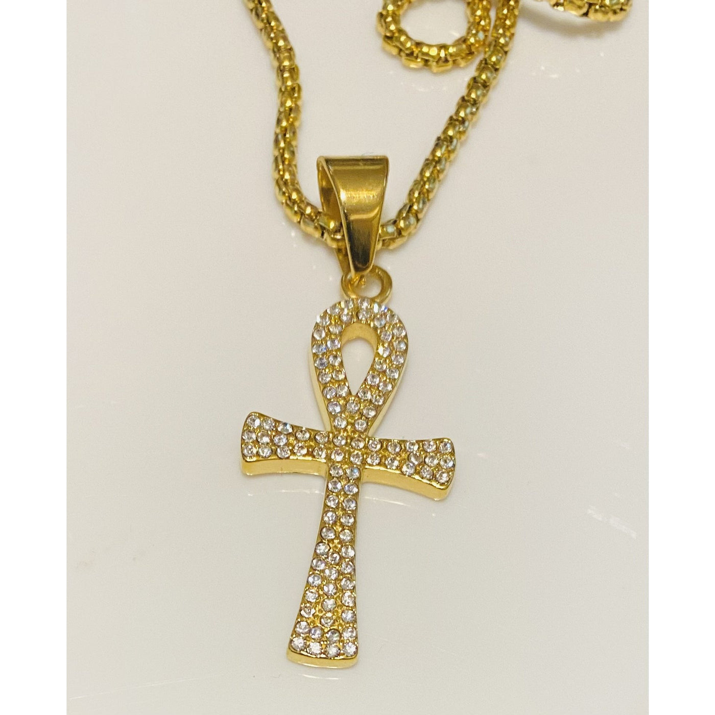 Ankh Necklace Gold plated 22 inches