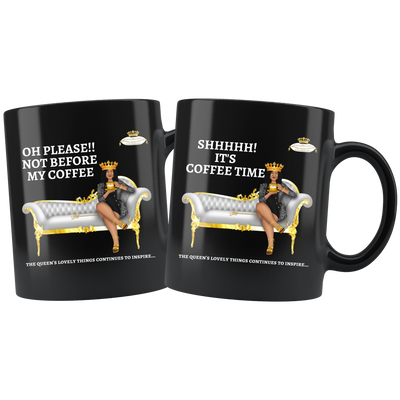 Black Coffee Mug Set - Oh Please and Shhh