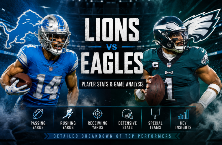Detroit Lions vs Philadelphia Eagles Match Player Stats