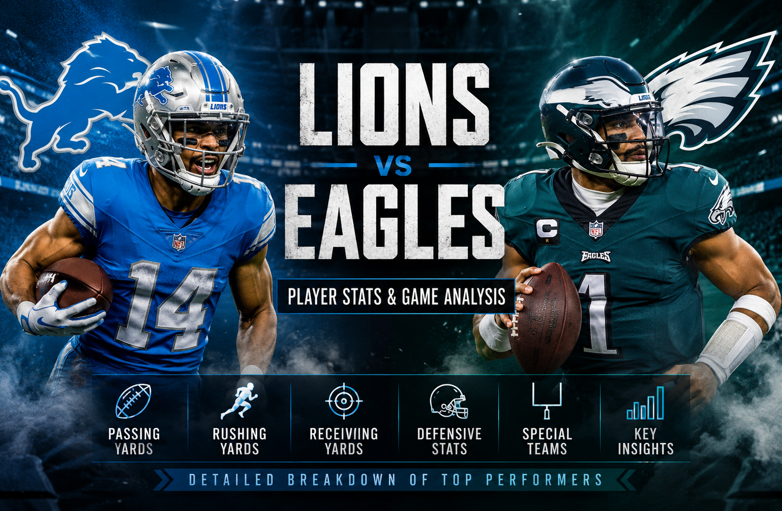 Detroit Lions vs Philadelphia Eagles Match Player Stats