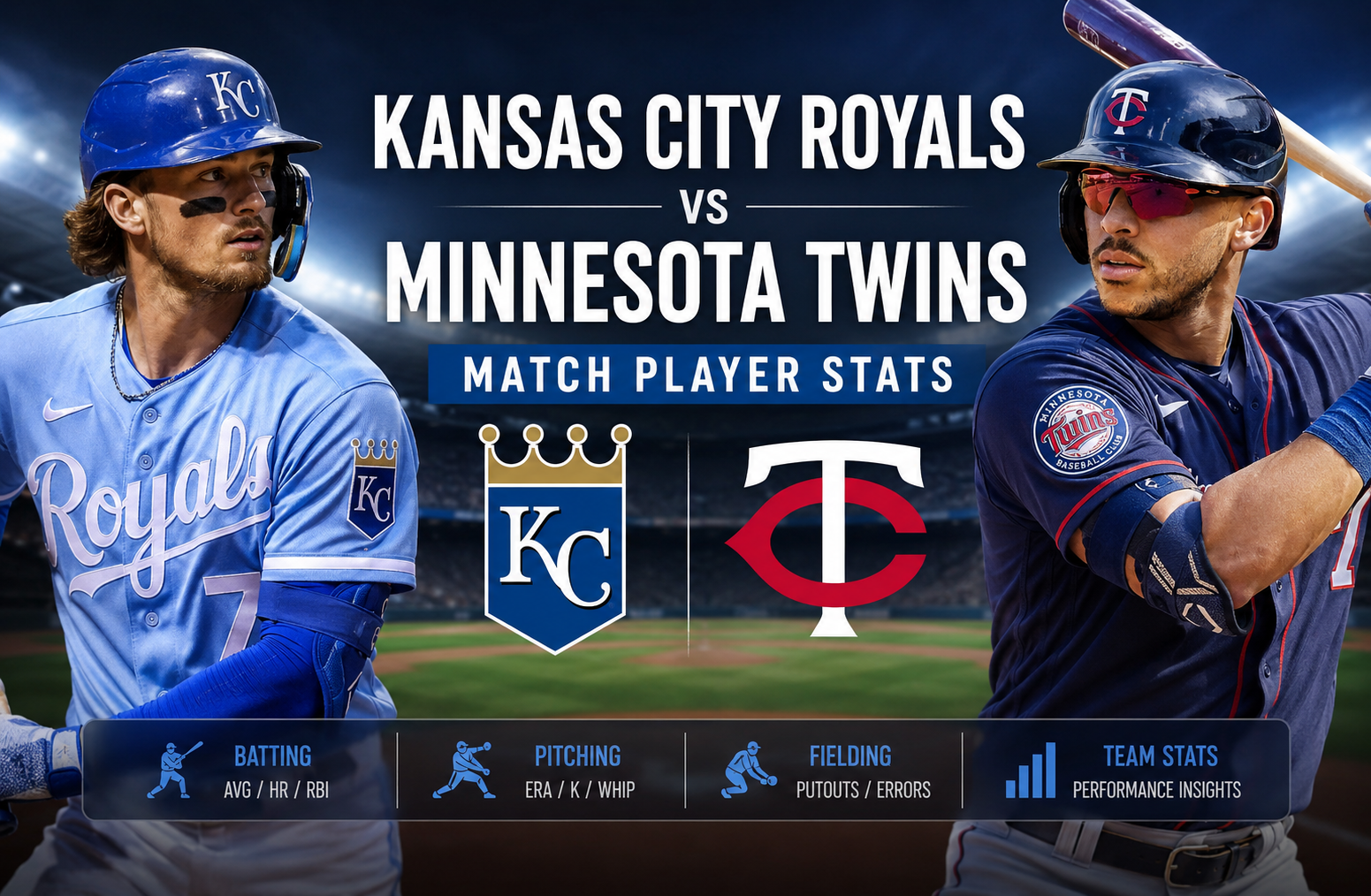 Kansas City Royals vs Minnesota Twins Match Player Stats