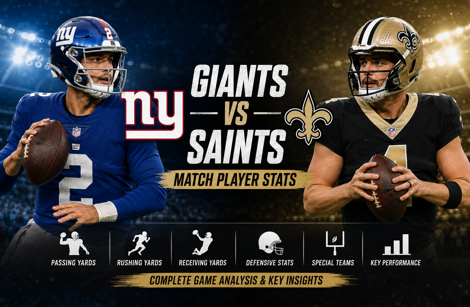 New York Giants vs New Orleans Saints Match Player Stats