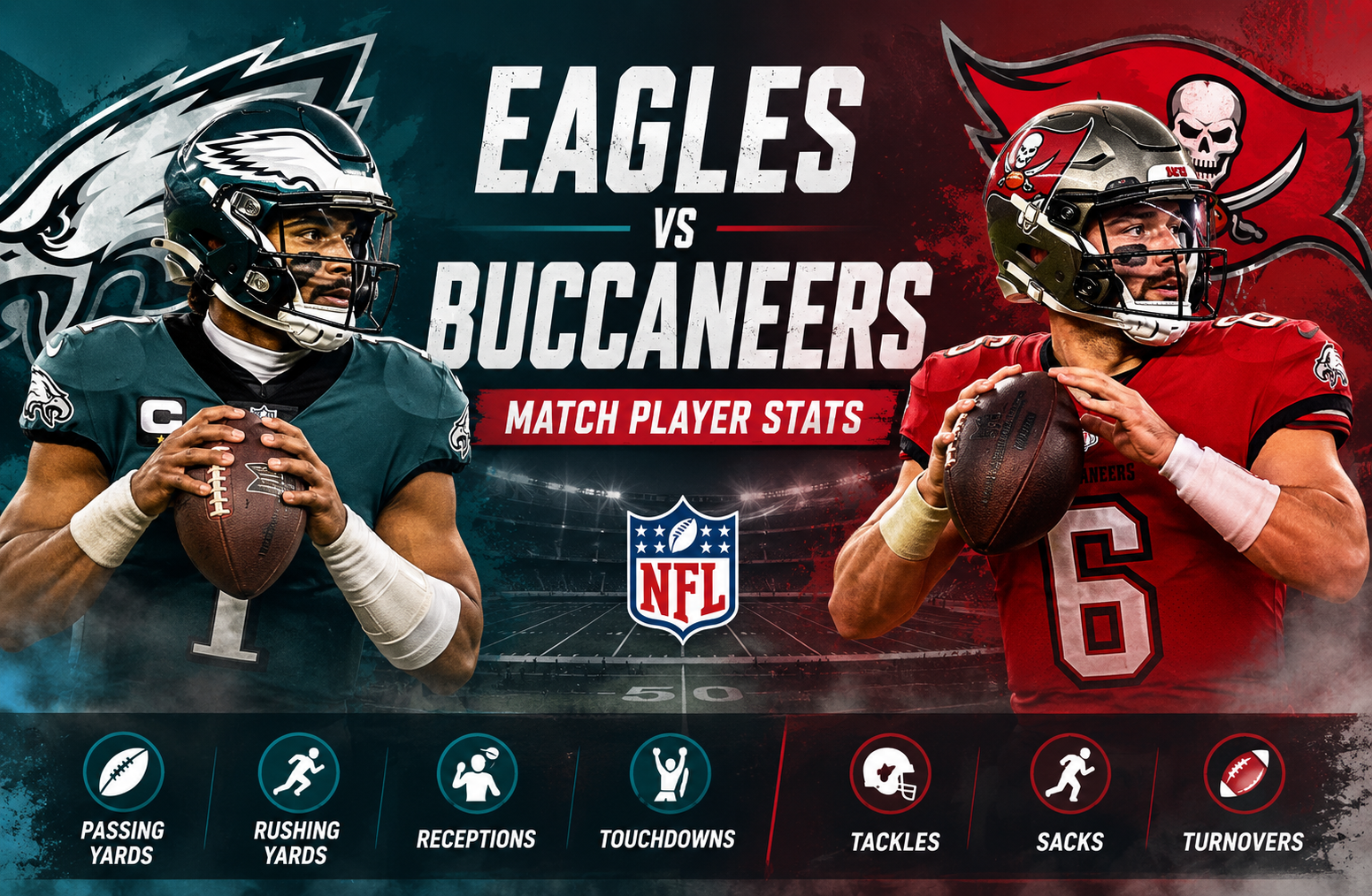 Philadelphia Eagles vs Tampa Bay Buccaneers Match Player Stats
