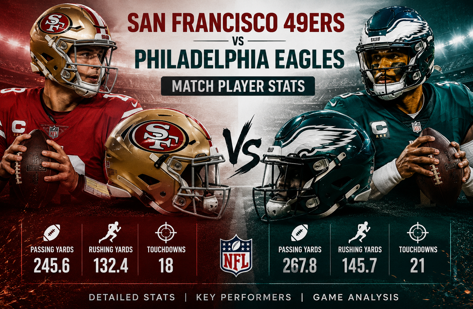 San Francisco 49ers vs Philadelphia Eagles Match Player Stats