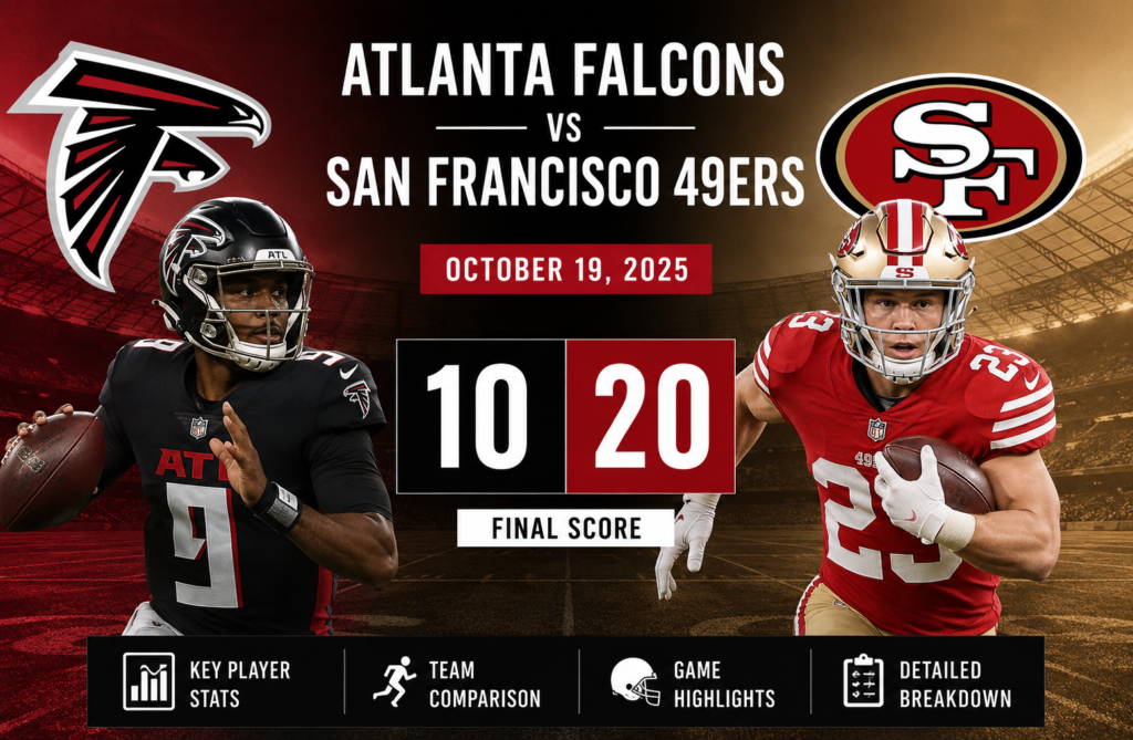 Atlanta Falcons vs 49ers Match Player Stats