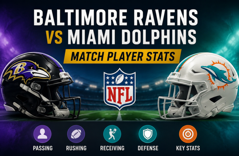Baltimore Ravens vs Miami Dolphins Match Player Stats