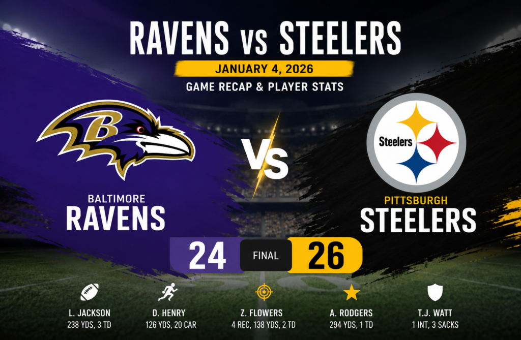 Baltimore Ravens vs Steelers Match Player Stats