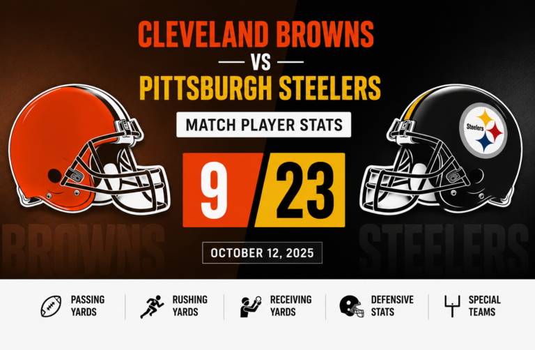 Cleveland Browns vs Pittsburgh Steelers Match Player Stats