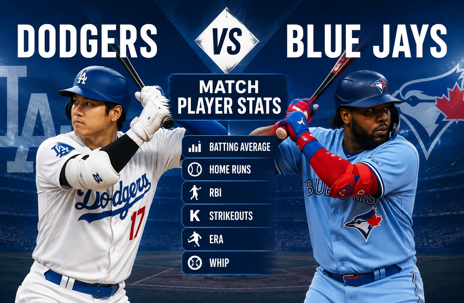 Dodgers vs Toronto Blue Jays Match Player Stats