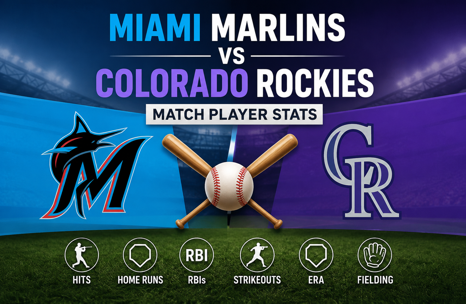 Miami Marlins vs Colorado Rockies Match Player Stats