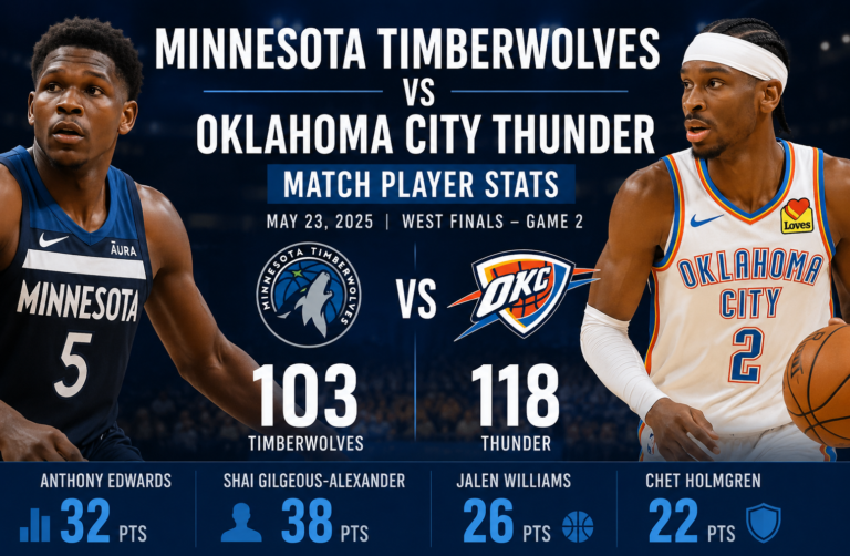 Minnesota Timberwolves vs OKC Player Stats