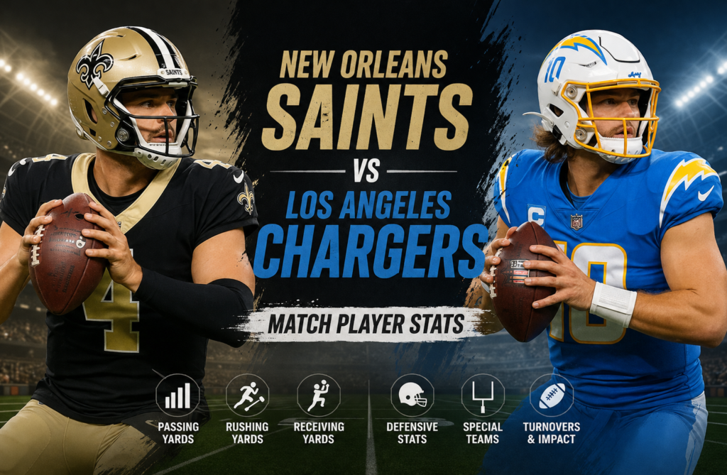New Orleans Saints vs Los Angeles Chargers Match Player Stats