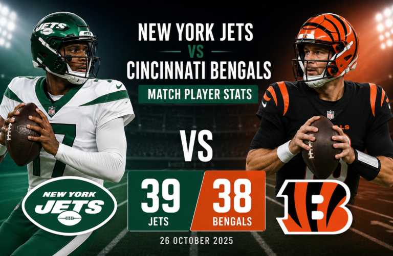 New York Jets vs Bengals Match Player Stats