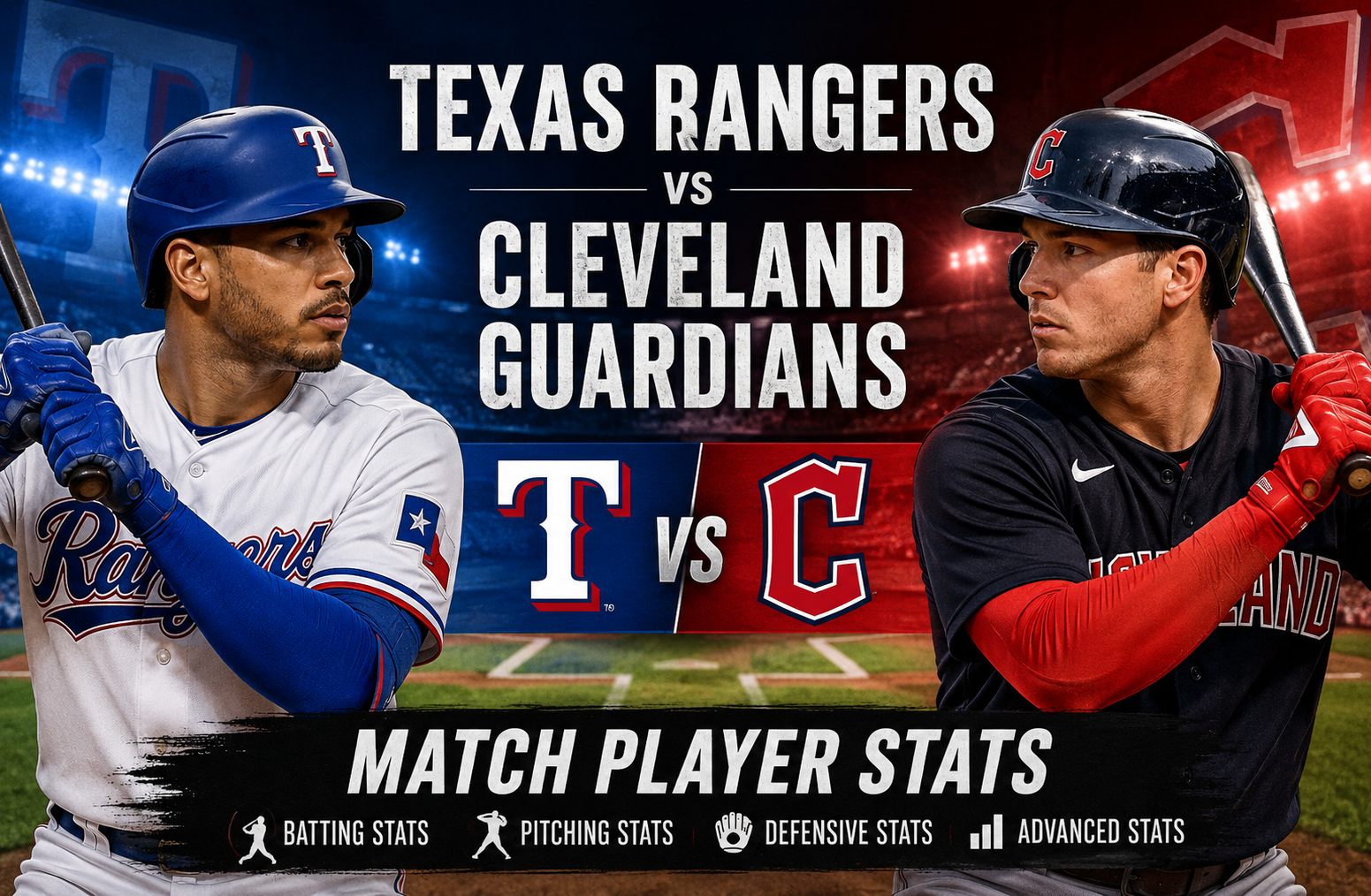 Texas Rangers vs Cleveland Guardians Match Player Stats