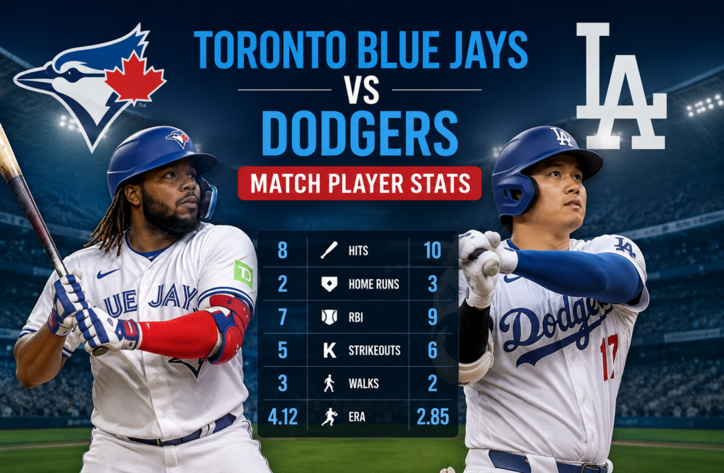 Toronto Blue Jays vs Dodgers Match Player Stats