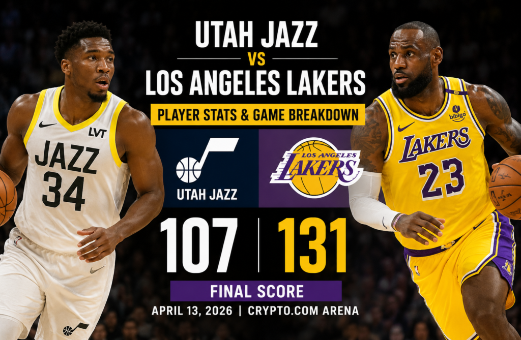 Utah Jazz vs Lakers Match Player Stats