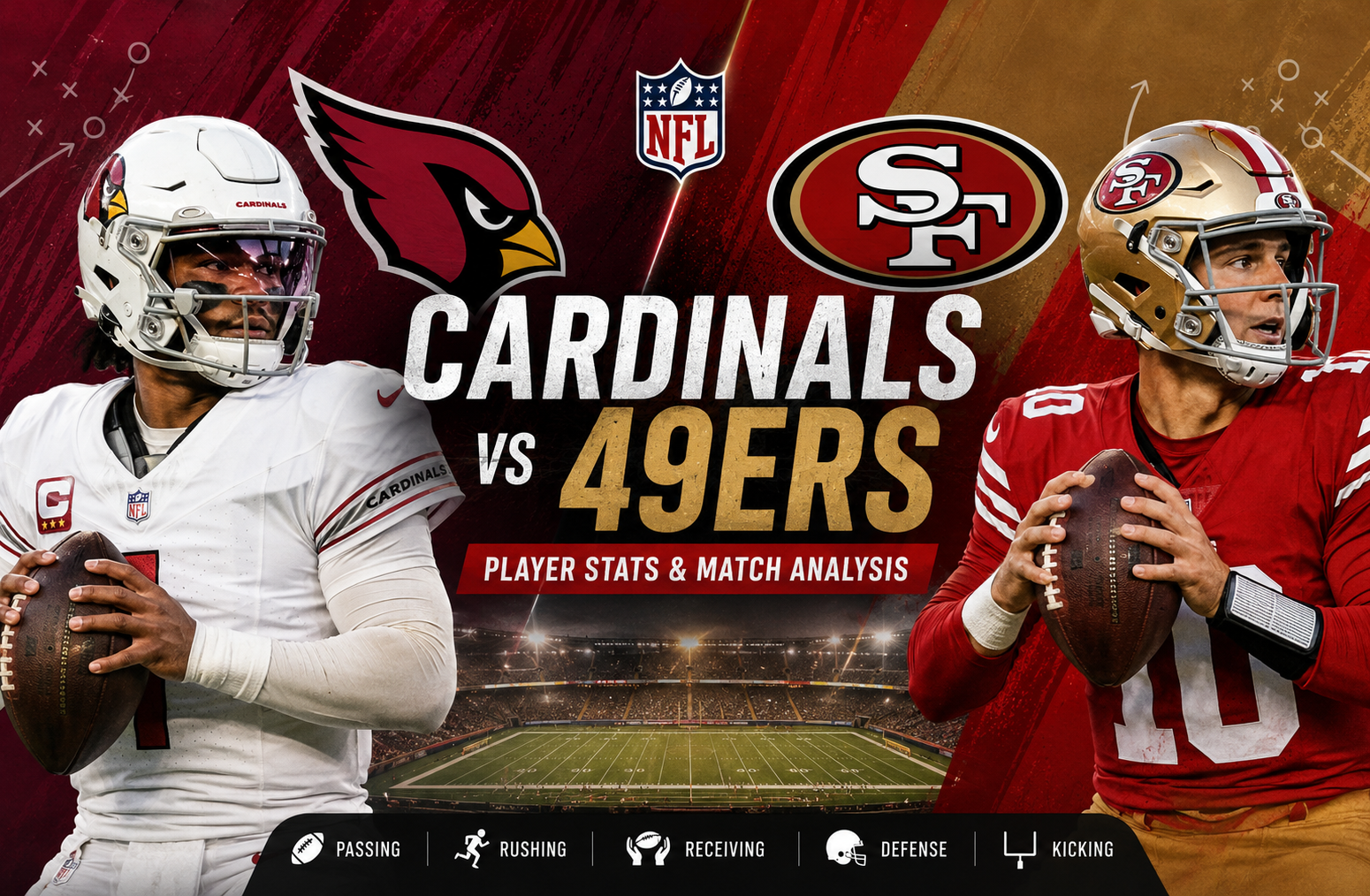 Arizona Cardinals vs 49ers Match Player Stats