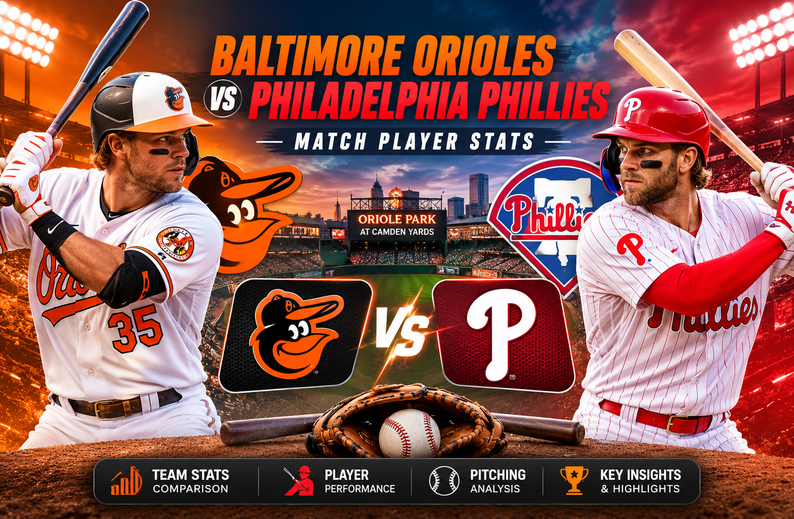 Baltimore Orioles vs Phillies Match Player Stats