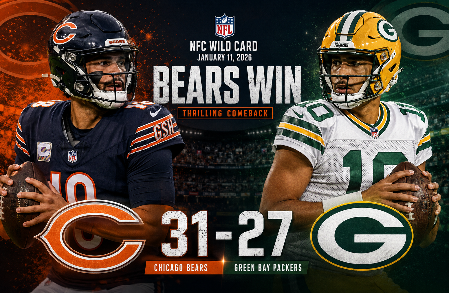 Chicago Bears vs Green Bay Packers Match Player Stats