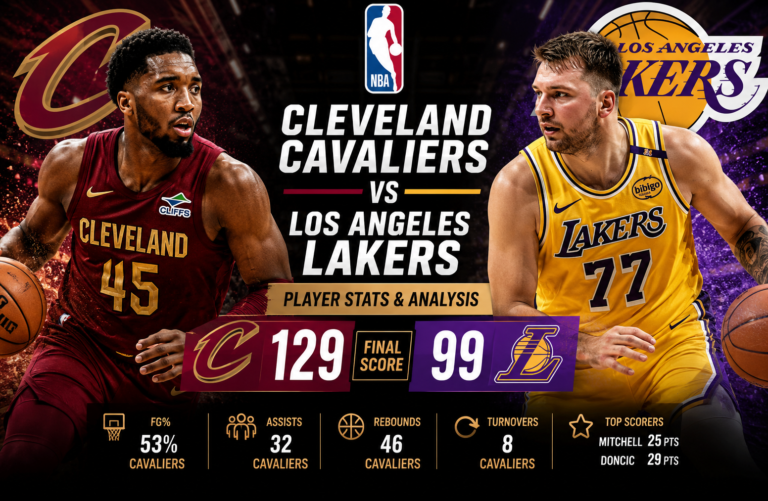 cleveland cavaliers vs lakers match player stats