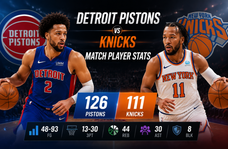Detroit Pistons vs Knicks Match Player Stats