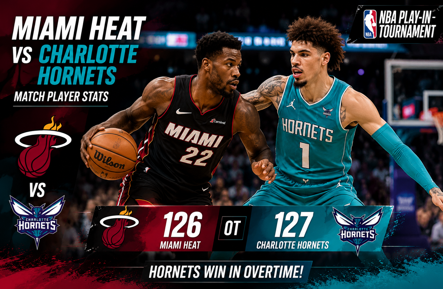 miami heat vs charlotte hornets match player stats