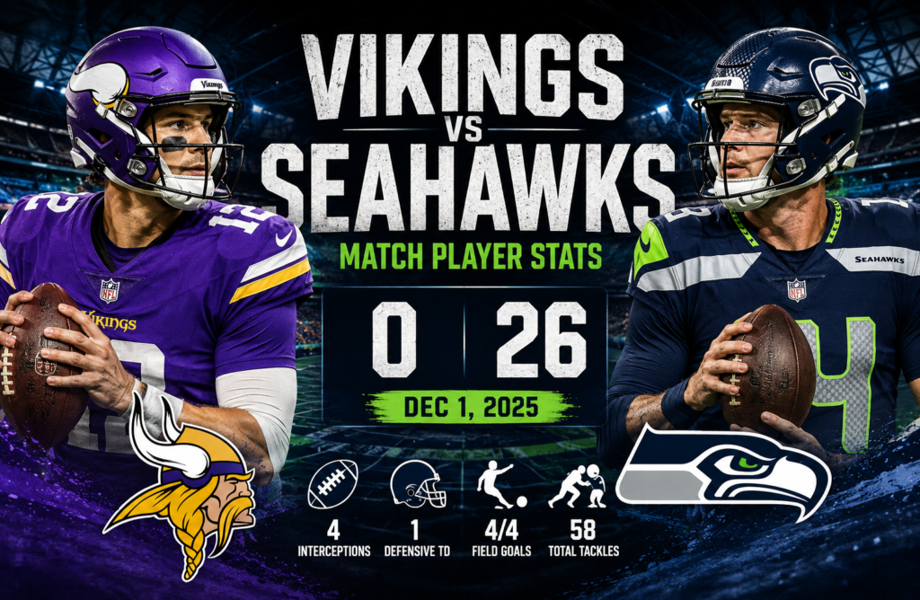 Minnesota Vikings vs Seahawks Match Player Stats