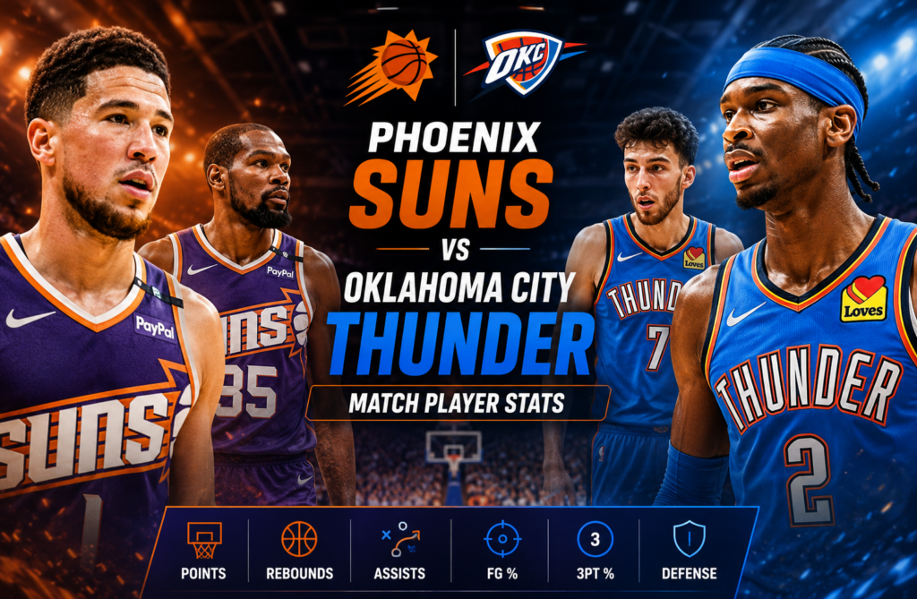 Phoenix Suns vs Oklahoma City Thunder Match Player Stats