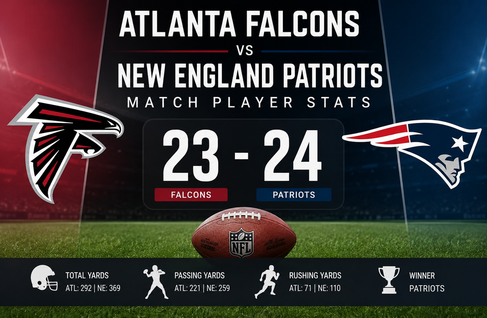 Atlanta Falcons vs Patriots Match Player Stats