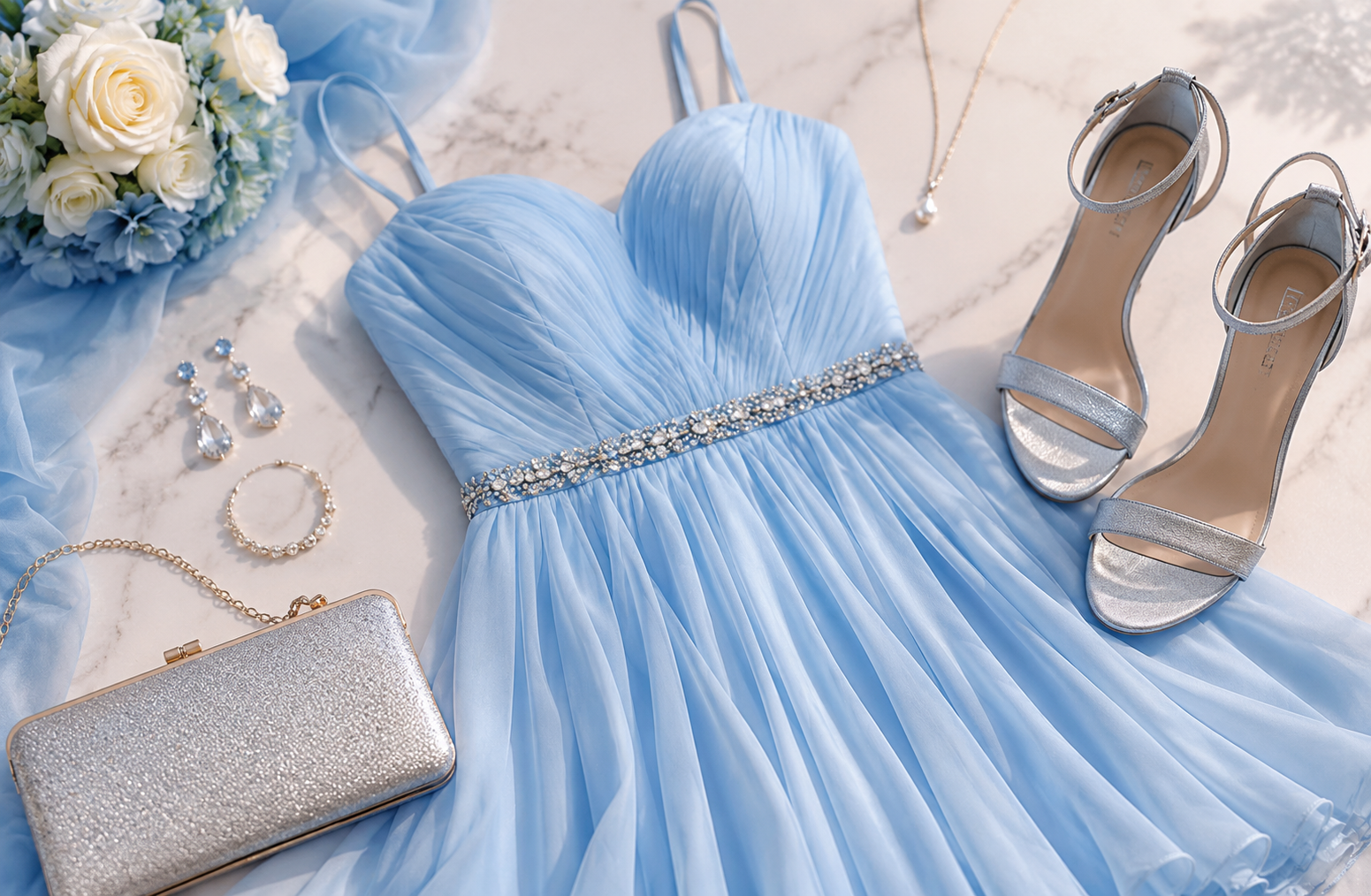 Pastel Blue Homecoming Dress Accessories: Styling Through Light, Texture, and Contrast