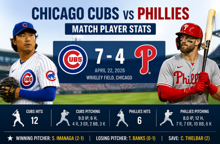 Chicago Cubs vs Phillies Match Player Stats Breakdown