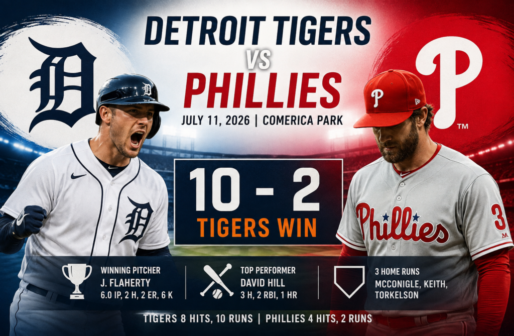 Detroit Tigers vs Phillies Match Player Stats: July 11, 2026