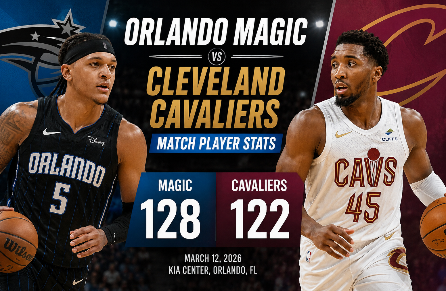 Orlando Magic vs Cleveland Cavaliers Player Stats