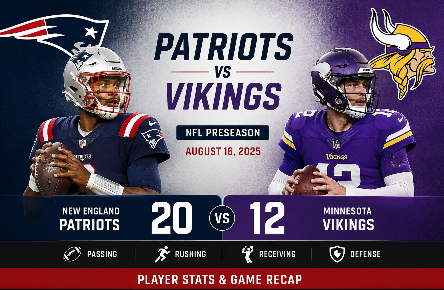 Patriots vs Vikings Player Stats: August 2025 Preseason Recap