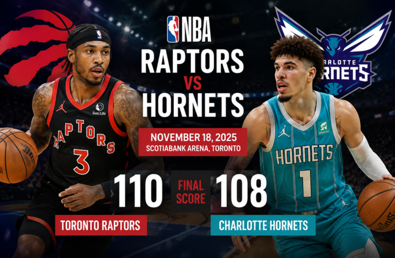 Toronto Raptors vs Hornets Player Stats: Nov. 18, 2025