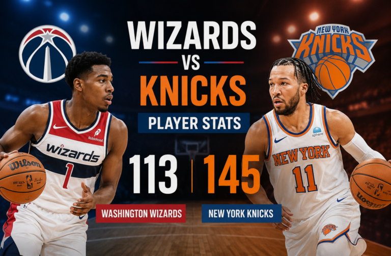 Washington Wizards vs Knicks Match Player Stats