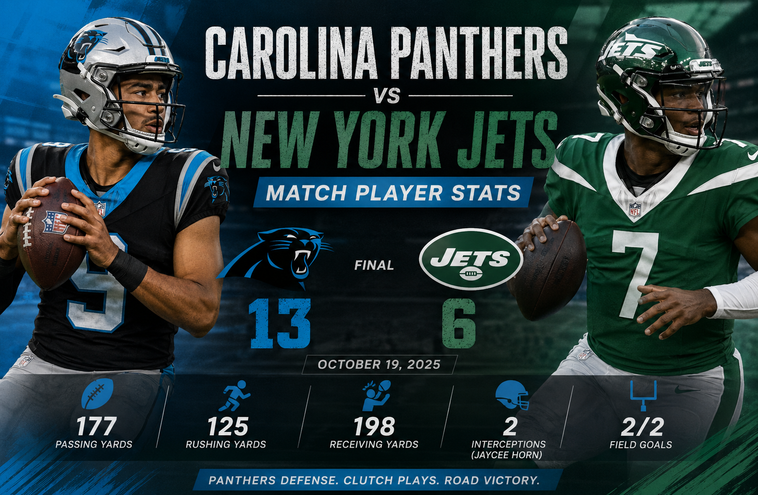 carolina panthers vs new york jets match player stats