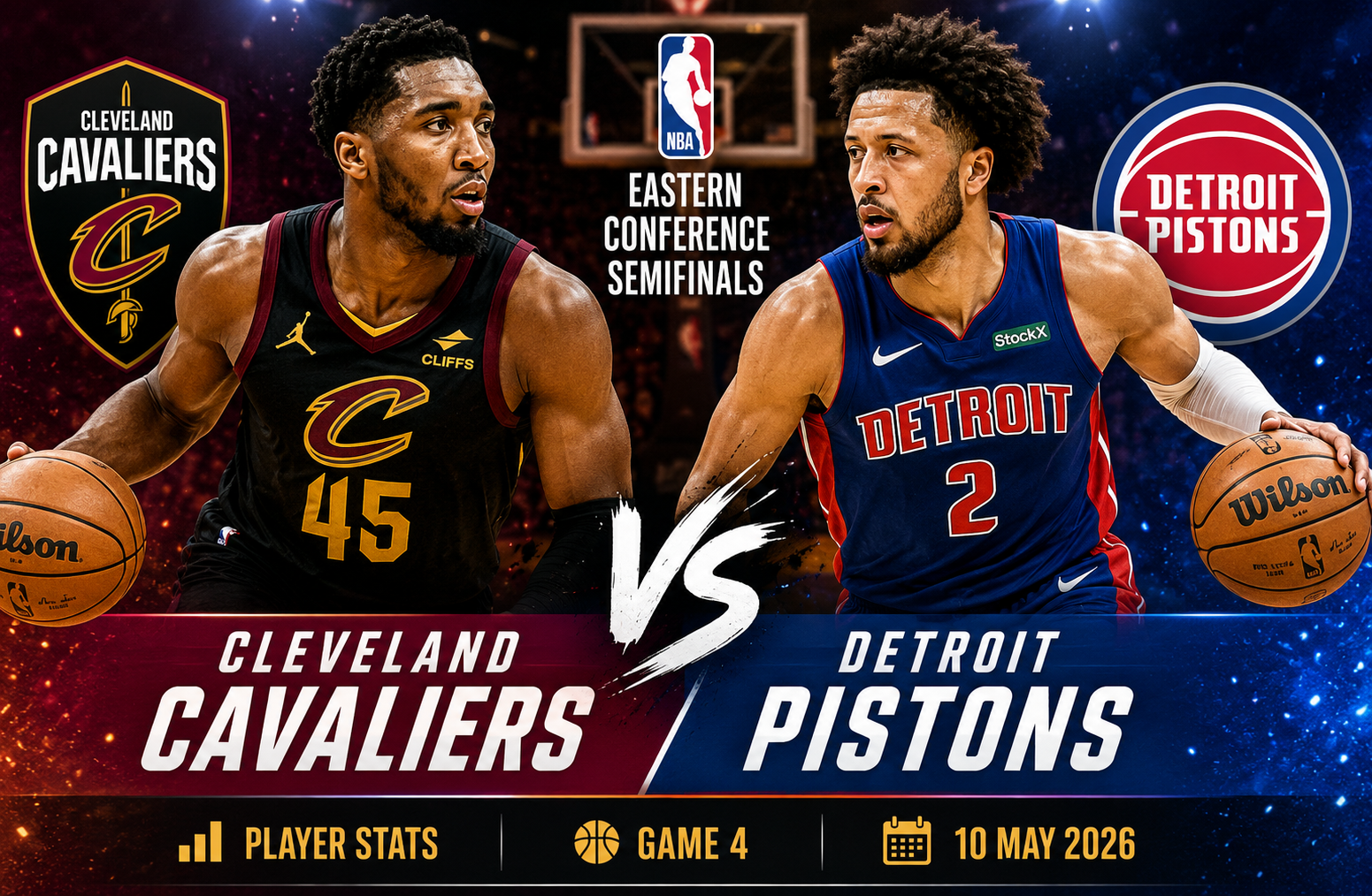 cleveland cavaliers vs detroit pistons match player stats