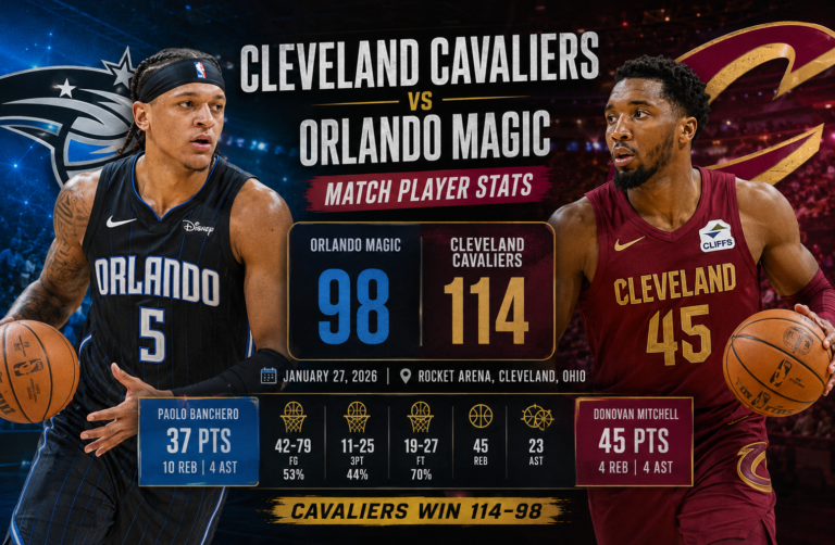 cleveland cavaliers vs orlando magic match player stats