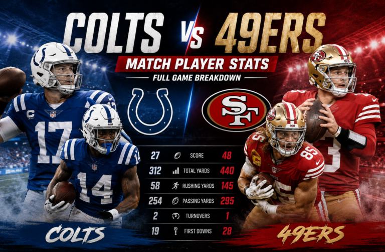 colts vs 49ers match player stats