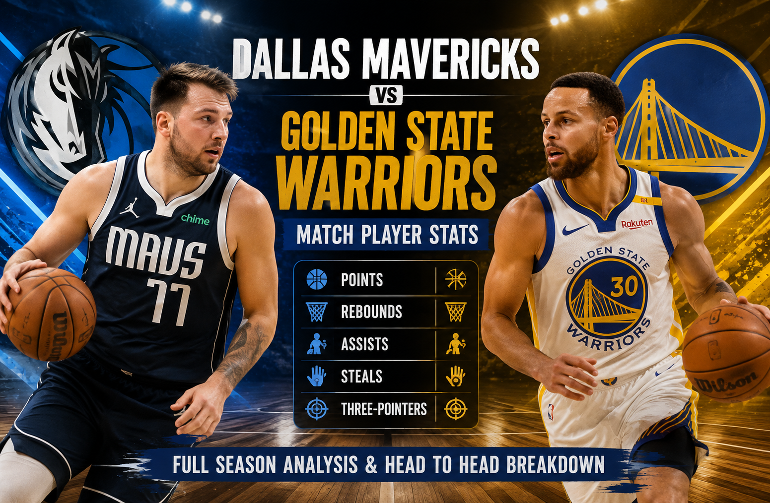 dallas mavericks vs golden state warriors match player stats