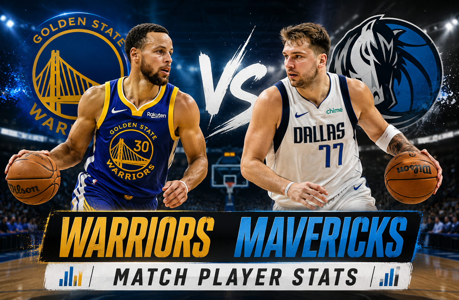 golden state warriors vs dallas mavericks match player stats